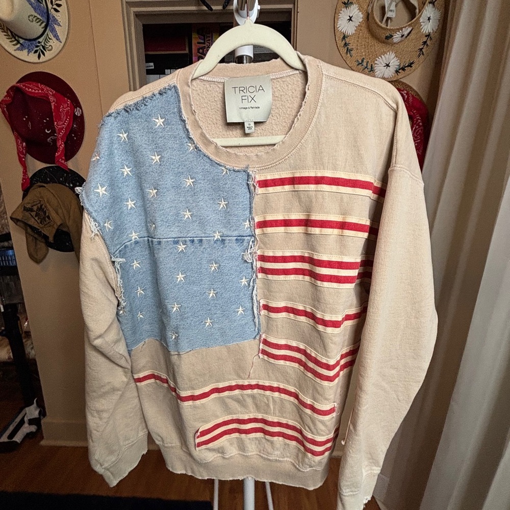 Free People X Tricia Fix American Flag Sweater - Picture 3 of 6